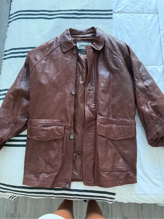 Pelle Studio Wilsons Leather Brown Genuine Leather Jacket Coat
