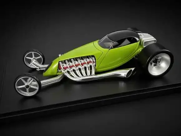 1:18 Diecast Slingshot Dragster Hot Rod Green Custom Show Car Toy