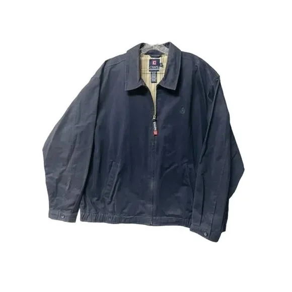 Chaps Men's Cotton XL TG XG Navy Blue Casual Jacket Inside Pocket Lined