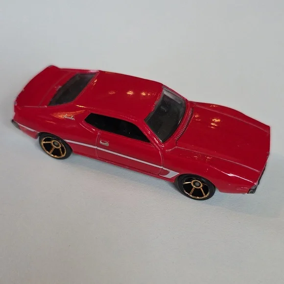 Hot Wheels '71 AMC Javelin AMX die-cast Red Car with Gold Accents