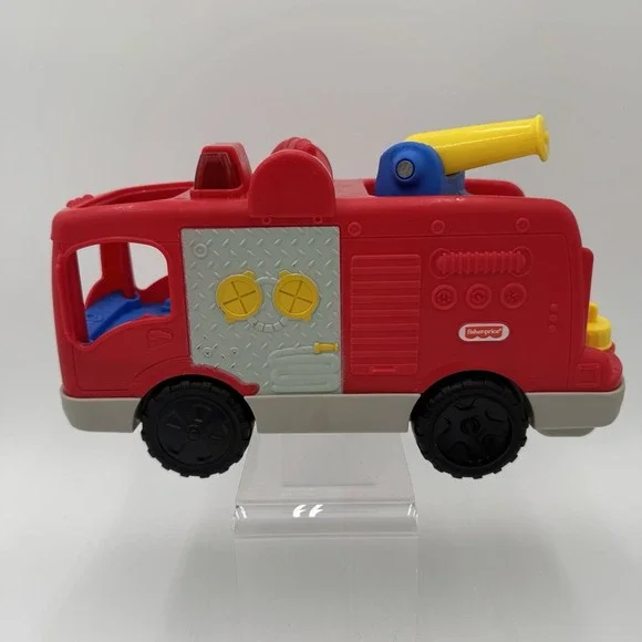 Fisher-Price Little People Helping Others Red Fire Truck Only - Lights & Sounds!