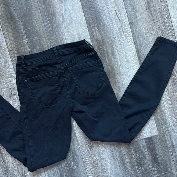 INC jeans skinny jeans size 4 black bikercore fitted