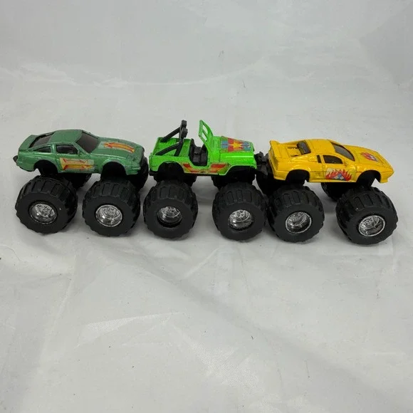 Vintage Soma Monster Truck Lot 1986 1987 Diecast Green Yellow Jeep Sports Cars