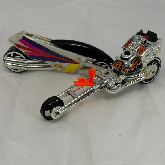 Vintage 1992 Mattel Hot Wheels Key Force Motorcycle Set Chopper & Racer 2pc