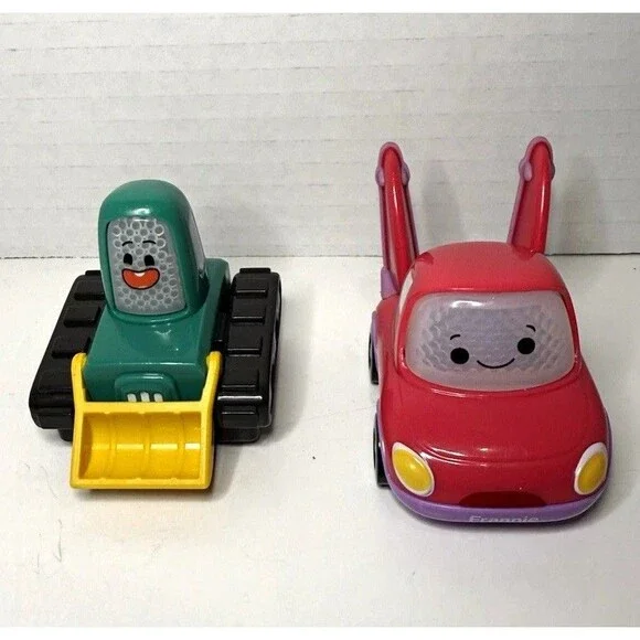 VTech Go Go Smart Wheels Ben Bulldozer & Frannie Pink Car Lot 2