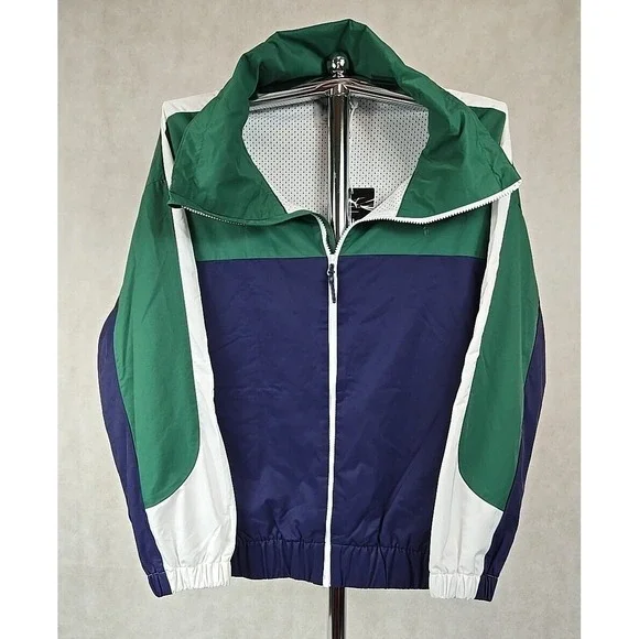 PUMA Jacket‎ Mens Size Medium Ambrose Overtime Hooded Activewear Green Blue NWT
