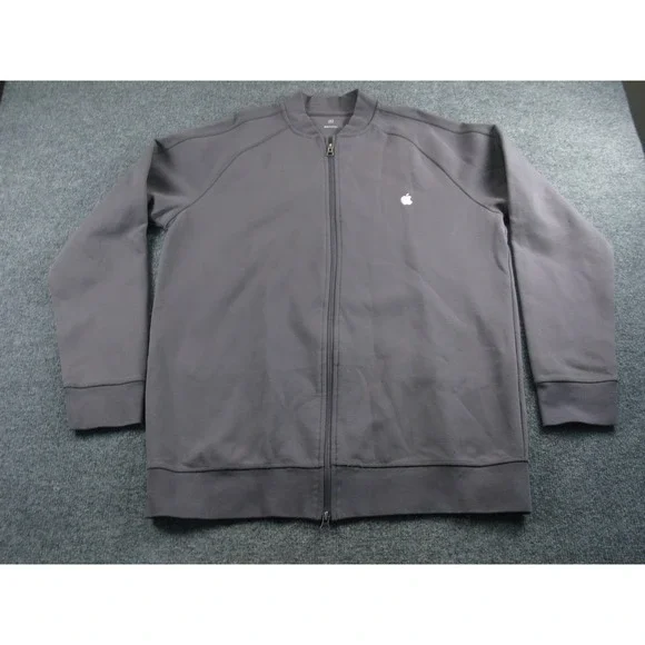 Apple Employee Exclusive Full‎ Zip Bomber Jacket Slate Gray Mens XL Logo 2117