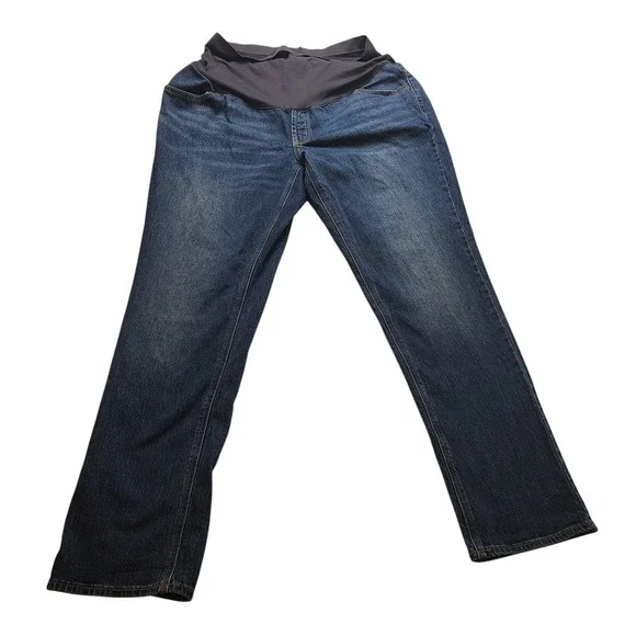 Old Navy Maternity Boyfriend Women's Jeans Blue Full Panel Denim Size 16 Pants‎