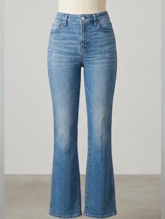 White House Black Market Everyday Soft High Rise Skinny Flare Jeans 6 29.5x31