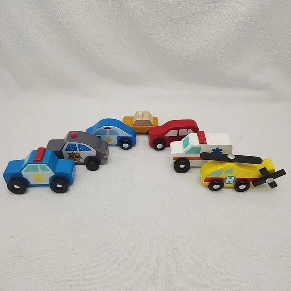 Cars Chunky Wooden Vehicles Horizon Group Mellisa & Doug Plantoys 7 Bundle Wood