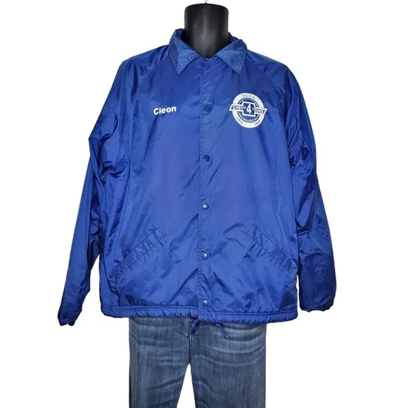 Vintage Sport-Tek Windbreaker Jacket Men Sz M Sport Authority Button Up Casual‎