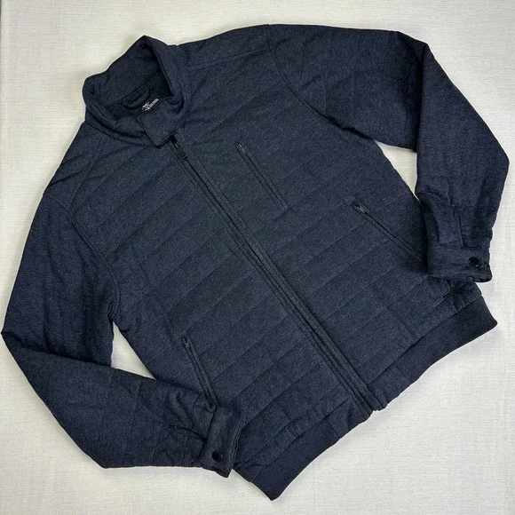 Rodd & Gunn Men Evans Creek Top Quilted Creek Full Zip Jacket Blue Charcoal M