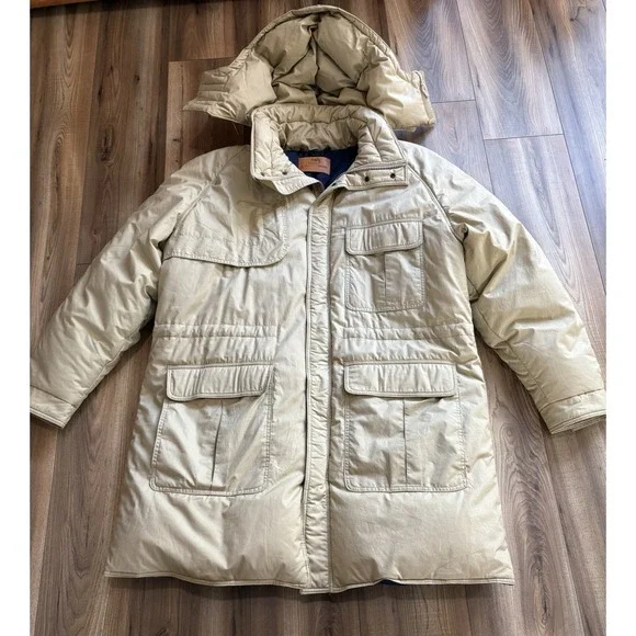 Vintage Black Sheep Brand Down Puffer Hunting Coat Jacket Field Tan Sz‎ XL Men's