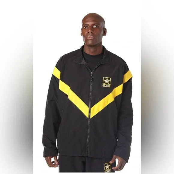 NWT Army Issued Black & Yellow PT Army Physical Fitness Uniform Unisex Jacket