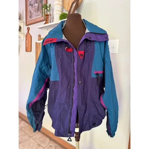 Vintage Helly Hansen Helly-Tech Ski Jacket 90s Thinsulate L‎ Large Y2K colorful