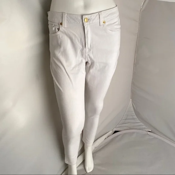 Michael Kors white stretch skinny jeans size 6