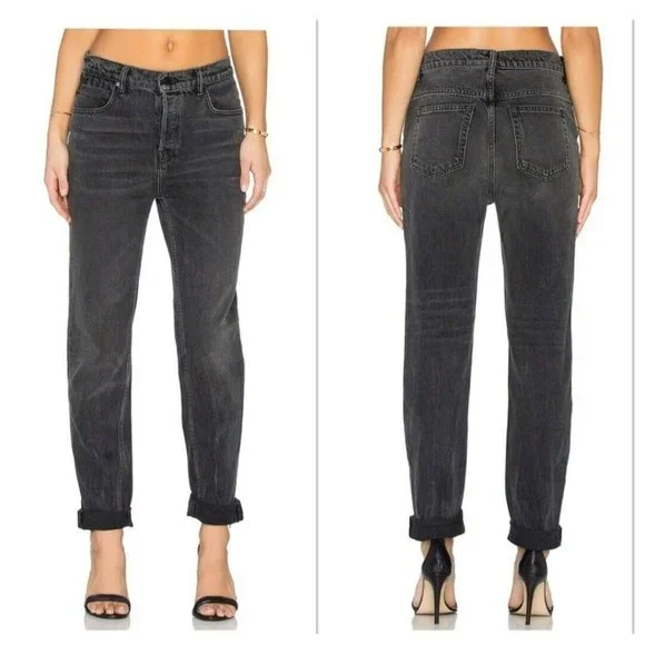 Alexander Wang Jeans Style 003 Boyfriend Fit Size 26 Grey Aged Fade 100% Cotton