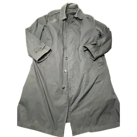 Vintage US Military All Weather‎ Trench Coat Black 46L fleece zip in Liner