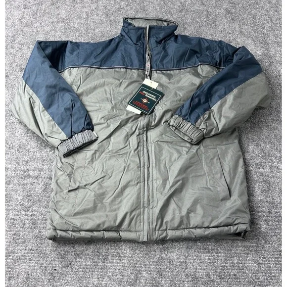 Vintage Pear Connection Men's Charcoal Navy Two Tone Ski Jacket M 12 14‎ Hooded