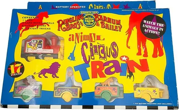 Ringling Bros Barnum & Bailey Greatest Show Animal Circus Train 17-Pc Set in Box
