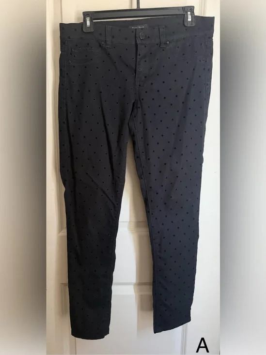 White House Black Market noir Jeans M Regular Black Low Rise skinny boho office