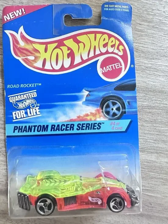 1997 Hot Wheels #532 Phantom Racer Series 4/4 ROAD ROCKET Orange-Yellow H36