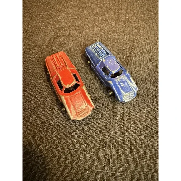 Vintage Tootsie Toy Red and Blue Fiat Abarth Die Cast Metal Cars