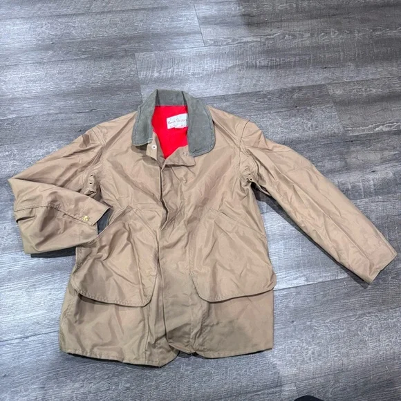 Brush Busters Bill Boatman & Co‎ Men's Tan Rain shooting Jacket with Gray Collar