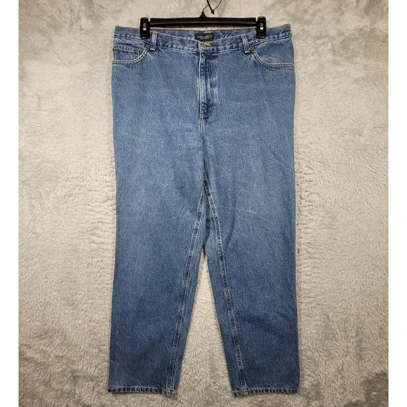 Lauren Jeans Co Ralph‎ Lauren Jeans Women 18W Blue High Rise Straight Leg Denim