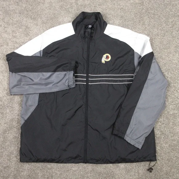 Washington‎ Redskins Jacket Mens 2XL Black Reebok Sports Illustrated Windbreaker
