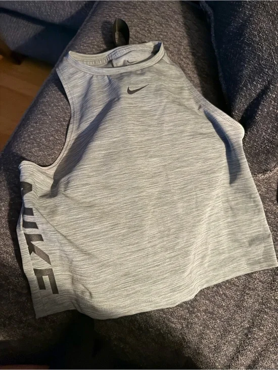 Nike Light Gray Girls' Active Tank with Side Logo