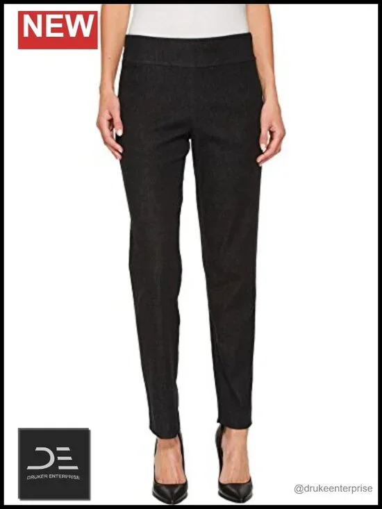 High Rise Skinny Pull-On Denim Ankle Pants Stretch Cotton