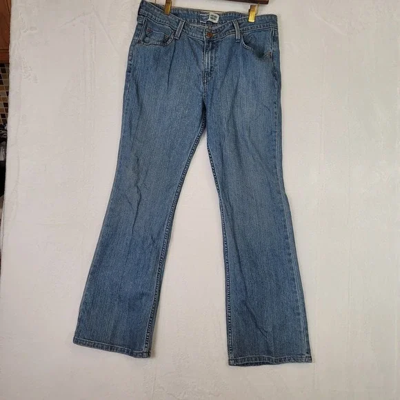 Levis Retro Bootcut Blue Denim Jeans Y2K 90s‎ Boho Sz 12 Fits 36x29 Moto Biker