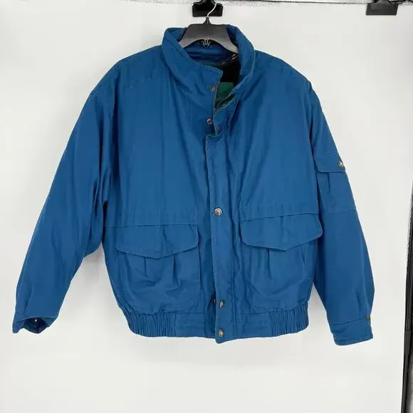 Vintage Mens London Fog Towne Blue Full Zip Lined Ski Puffer Coat Size XL‎