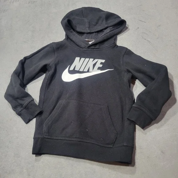 Nike Hoodie Kids Black Pullover Swoosh Logo Graphic Sportswear Gorpcore‎