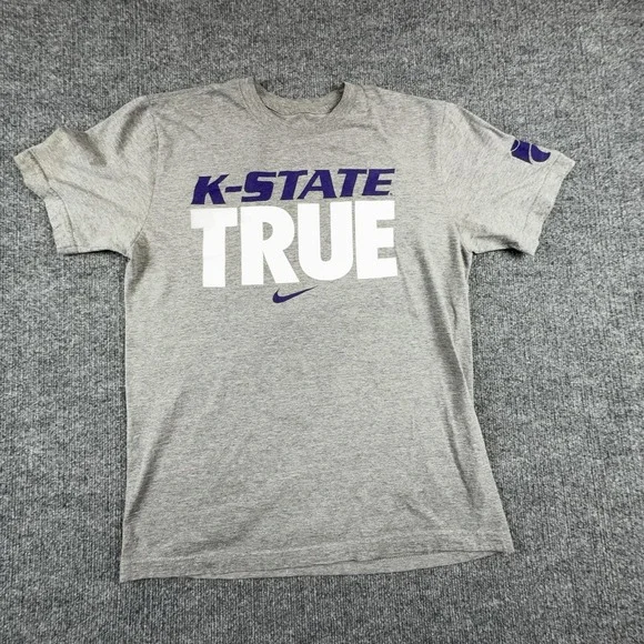 Kansas State Wildcats Shirt Mens Medium Gray NCAA Football K-State True Nike