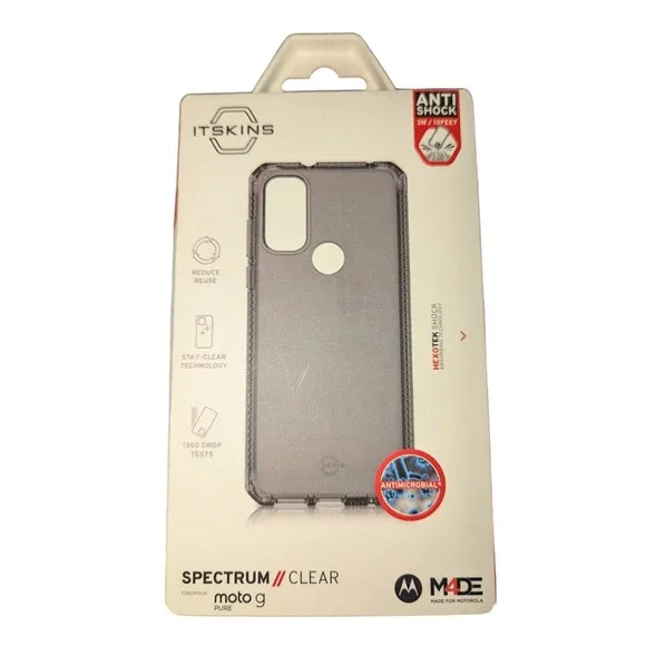 Itskins Spectrum Clear Motorola Moto G Pure Shock Absorbent Color-Smoke W6
