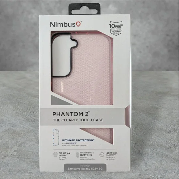 Nimbus9 Phantom 2 Case for Samsung Galaxy S22+ 5G 3D Hexa Flamingo See Descr W6