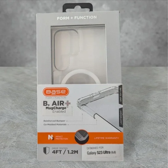 W7. Base B. Air+ Case For Samsung Galaxy S23 Ultra, In Clear W/MagCharge