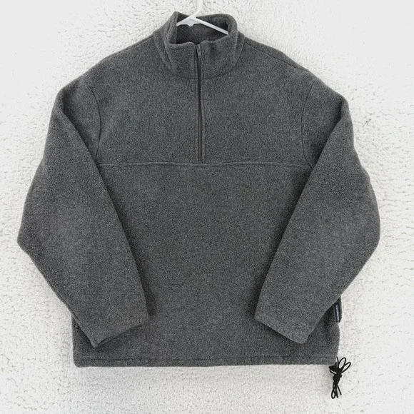 Vintage Abercrombie & Fitch Jacket Mens Large Gray 1/4 Zip Fleece USA 90s Y2K