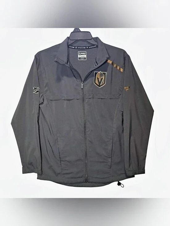 Fanatics Vegas Golden Knights Dark Gray and Gold Windbreaker Jacket