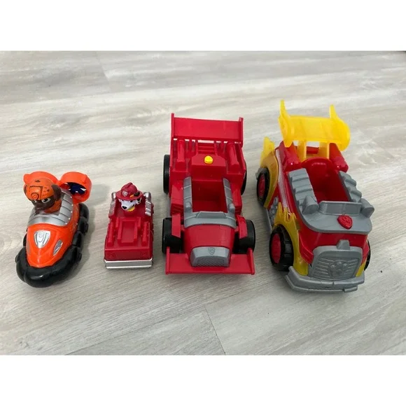 Paw Patrol Marshall Rubble‎ Zuma Vehicle Racer Toy Car Bundle Lot Kids