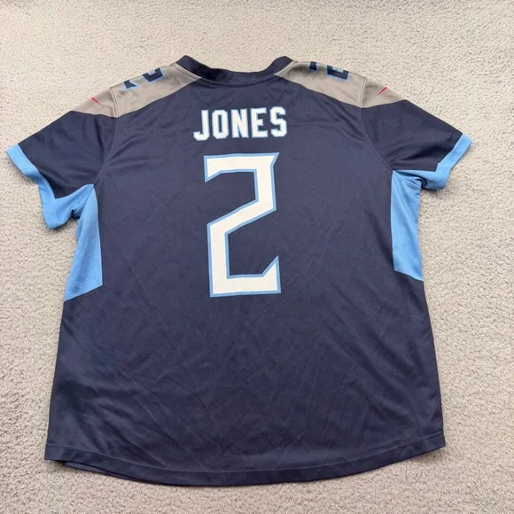 Nike Tennessee Titans Julio Jones #2 Youth Size XL Navy Blue NFL Football Jersey