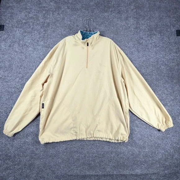 Ashworth 1/4 Zip Pullover Golf Jacket Mens‎ XL Yellow Nano-Tex Waster Resistant