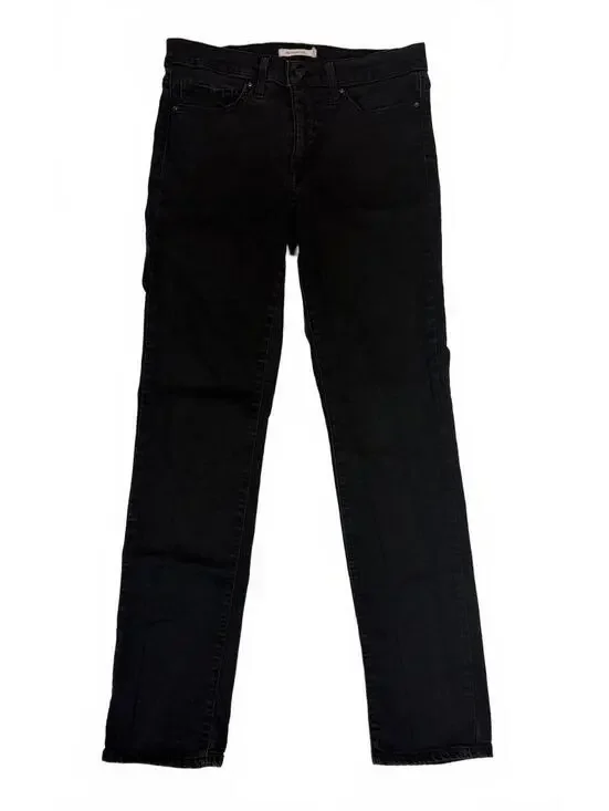 Levi's 312 Shaping Slim Jeans Women's W30 L32 Black Stretch Mid Rise WaterLess