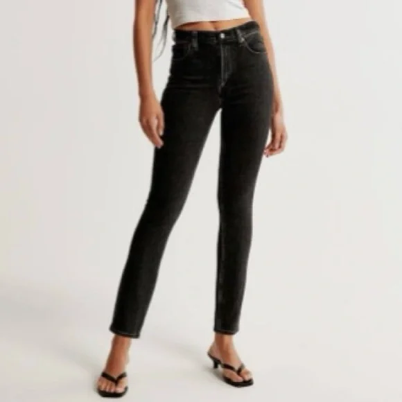 Abercrombie Fitch 0 (25) Skinny High Rise Jeans Women’s Black Stretch