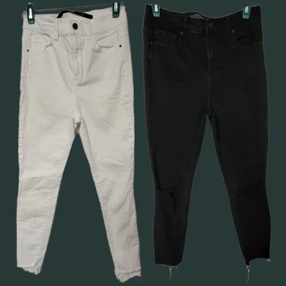 2‎ HARPER Skinny Distressed Raw Hem Jeans Size 27 High Rise