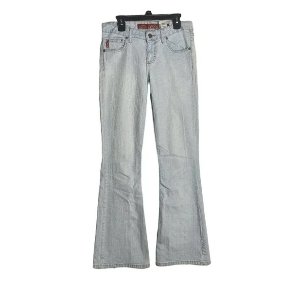 Vintage Y2K MUDD Denim Flare Jeans Light Wash Jr Women Sz 3 Stretch