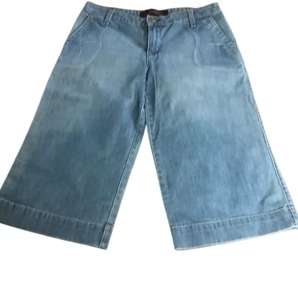 Vintage Lux Light Wash Wide Leg Cropped Jeans Sz 11/12 Y2K