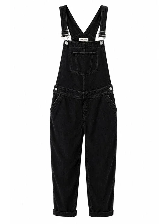 ASOS Denim US 8 Washed Black Overalls Baggy Utility Dungarees Indie